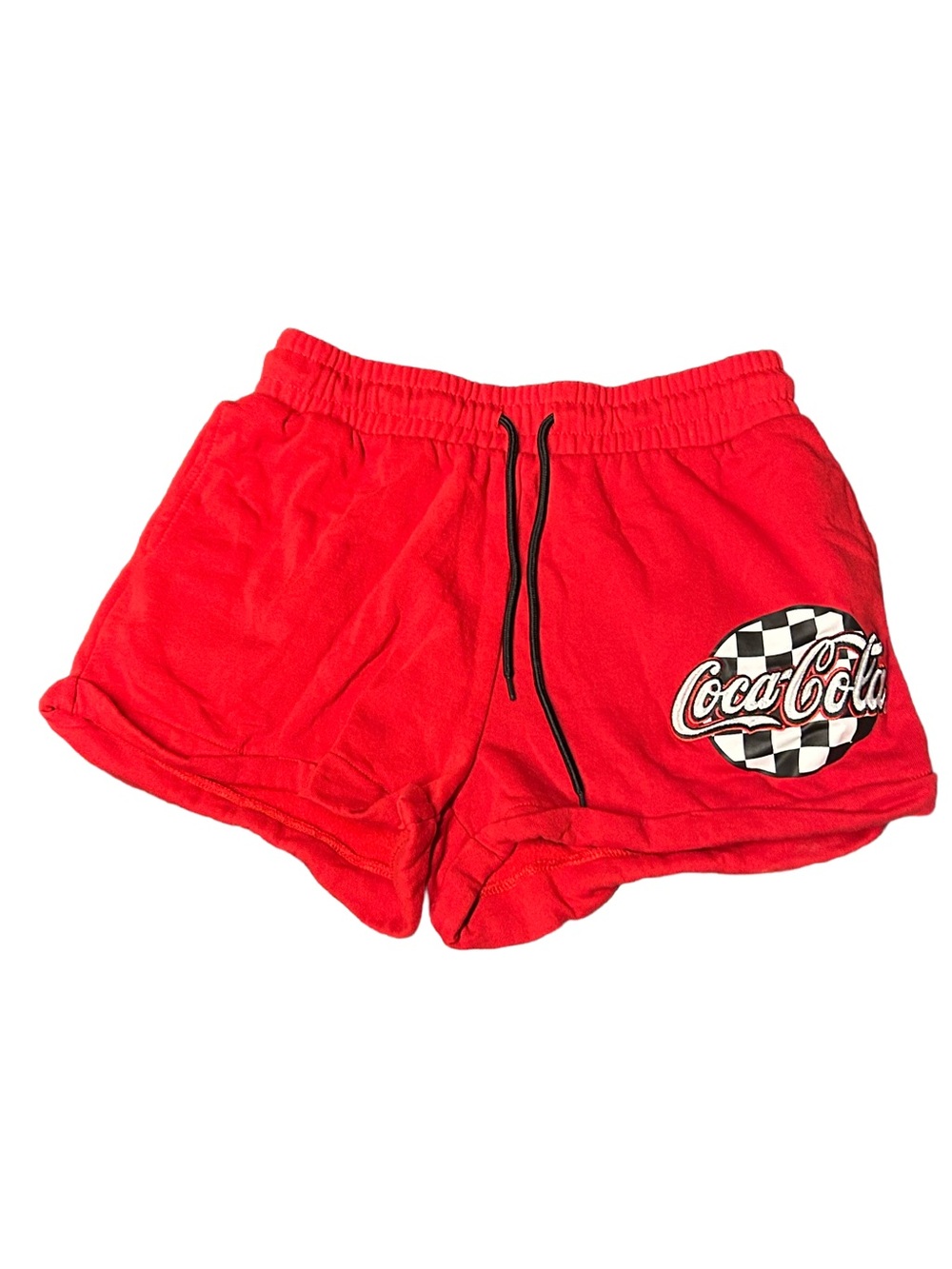 Coca-Cola Red Logo Casual Shorts with Black Drawstring